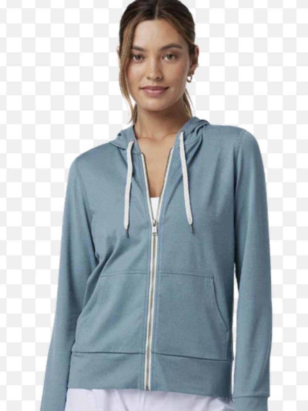 Vuori Dusty Blue Full-Zip Hooded Sweatshirt
